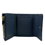 Christian Dior Navy Leather Tri-Fold Compact Wallet