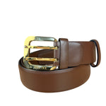 Celine Brown Leather Gold Buckle Belt