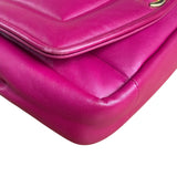 Chanel Fuchsia Pink Leather Puffy Flap Bag 2019
