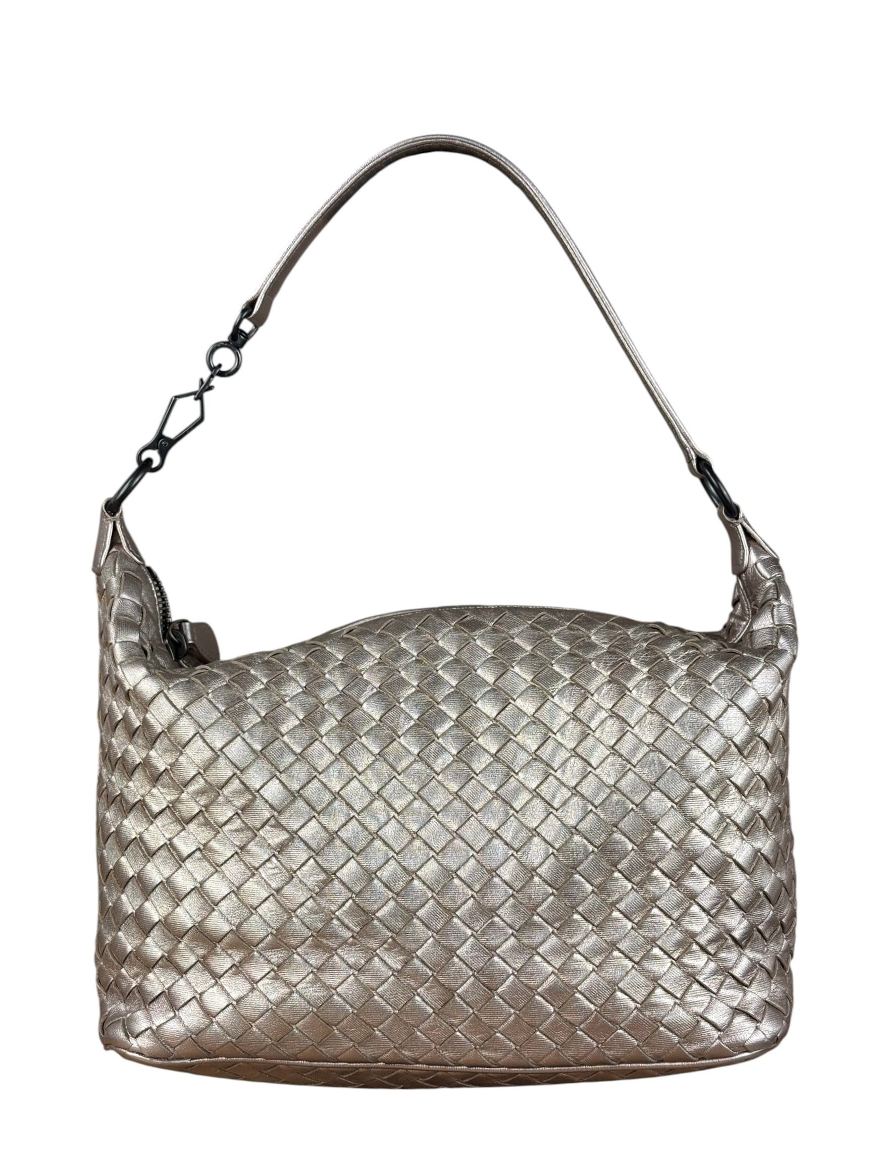 Bottega Veneta Metallic Intrecciato Ciambrino Shoulder Bag