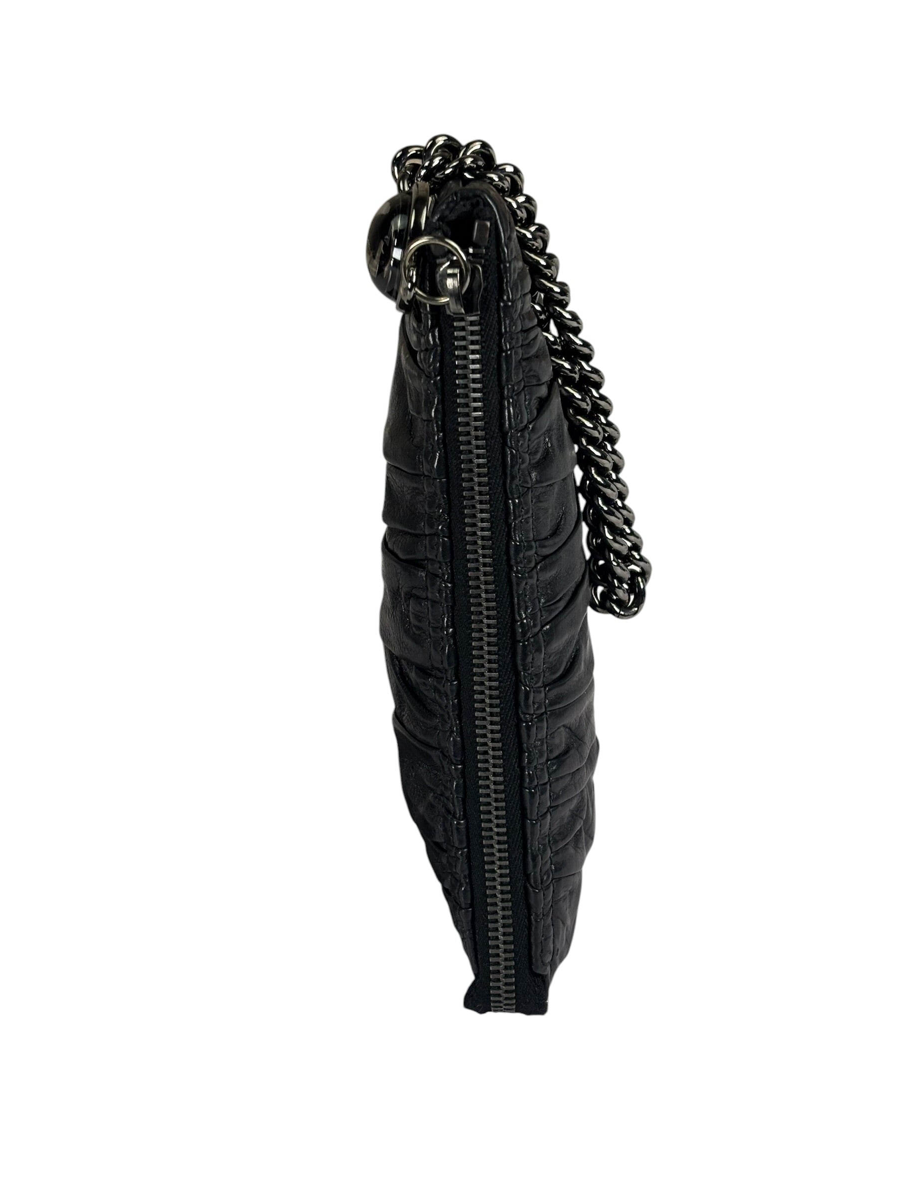 Gucci Black Leather Galaxy Wristlet Clutch