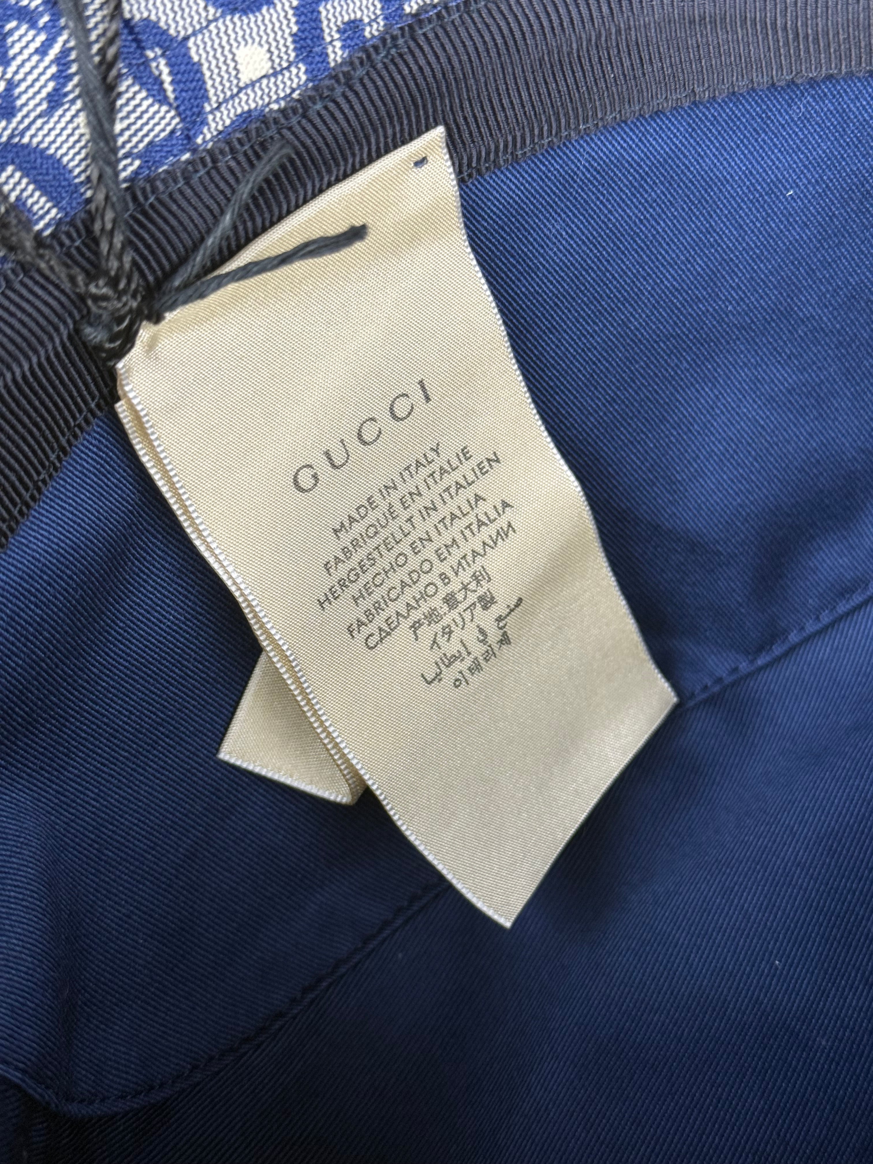 Gucci GG Logo Blue Denim Bucket Hat