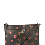 Coach Brown Leather Ranch Floral Crossbody Bag