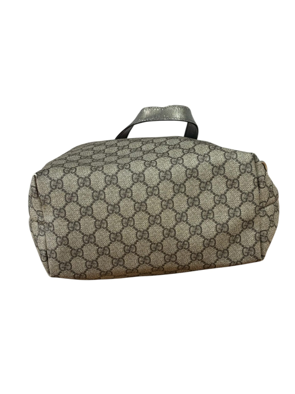 Gucci Beige/Grey Leather Canvas GG Joy Tote Bag