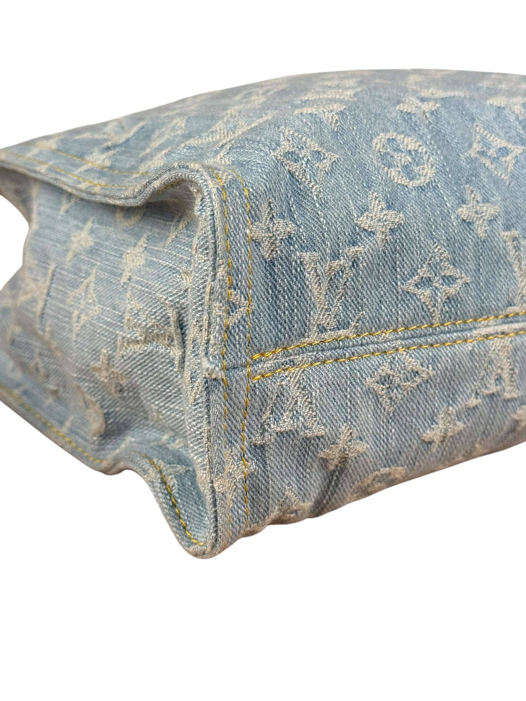 Louis Vuitton Monogram Denim Let Go PM 2Way Tote Handbag