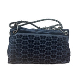 Bottega Veneta Vintage Blue Leopard Chenille Shoulder/Hand Bag