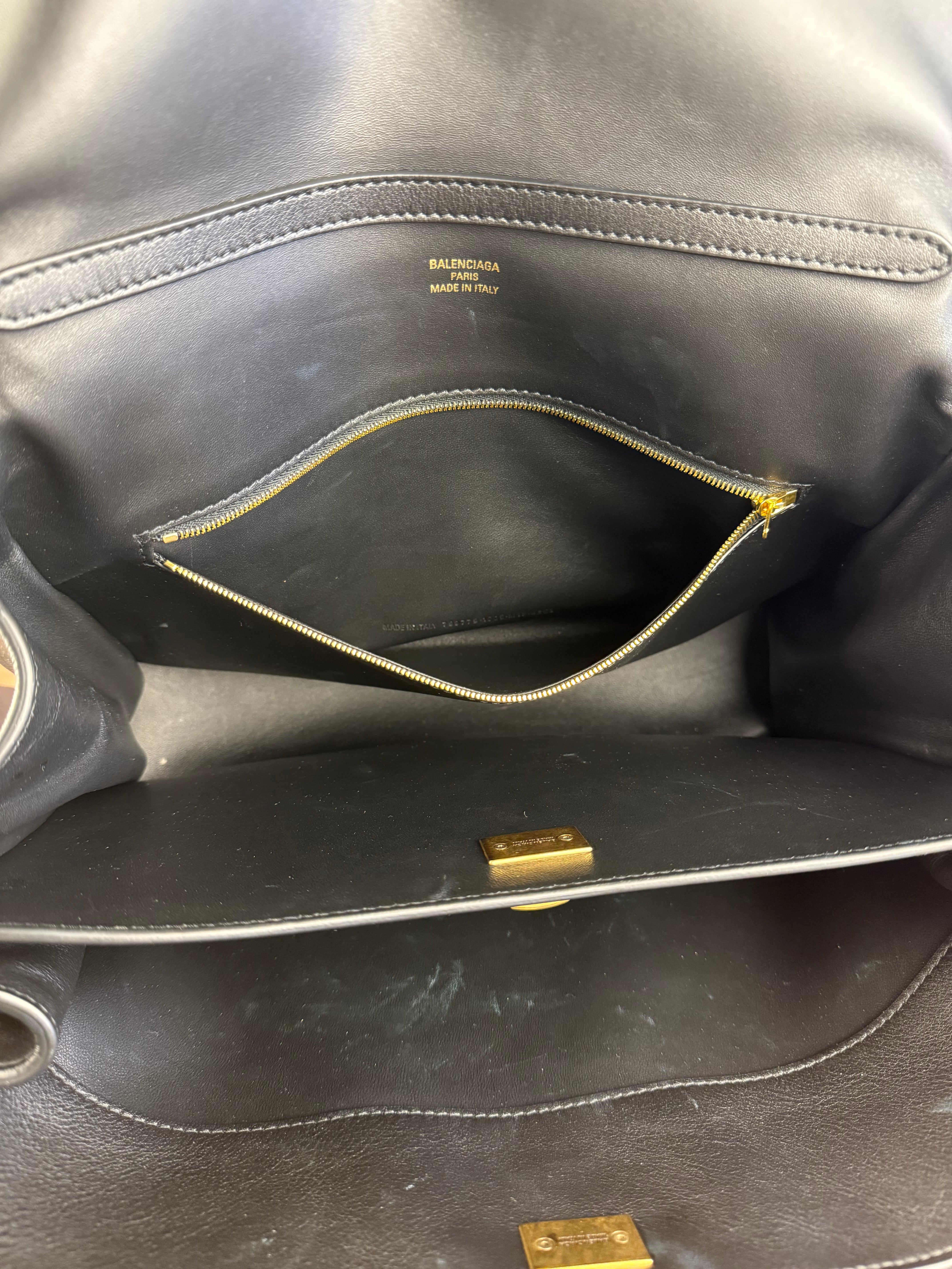 Balenciaga Medium Rodeo Leather 2Way Handbag Black