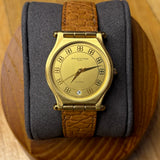 Balenciaga Gold Plated Champagne Dial Brown Leather Strap