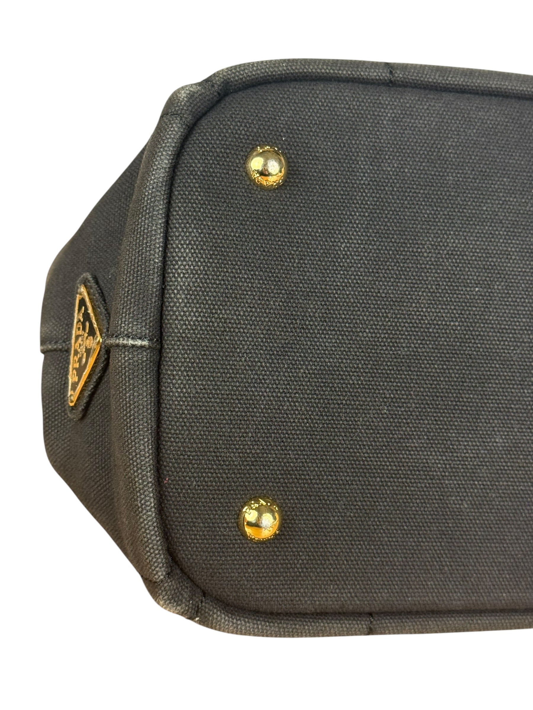Prada Vintage Black Canvas Canapa Tote