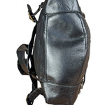 Balenciga Black Leather Classic Traveler Backpack