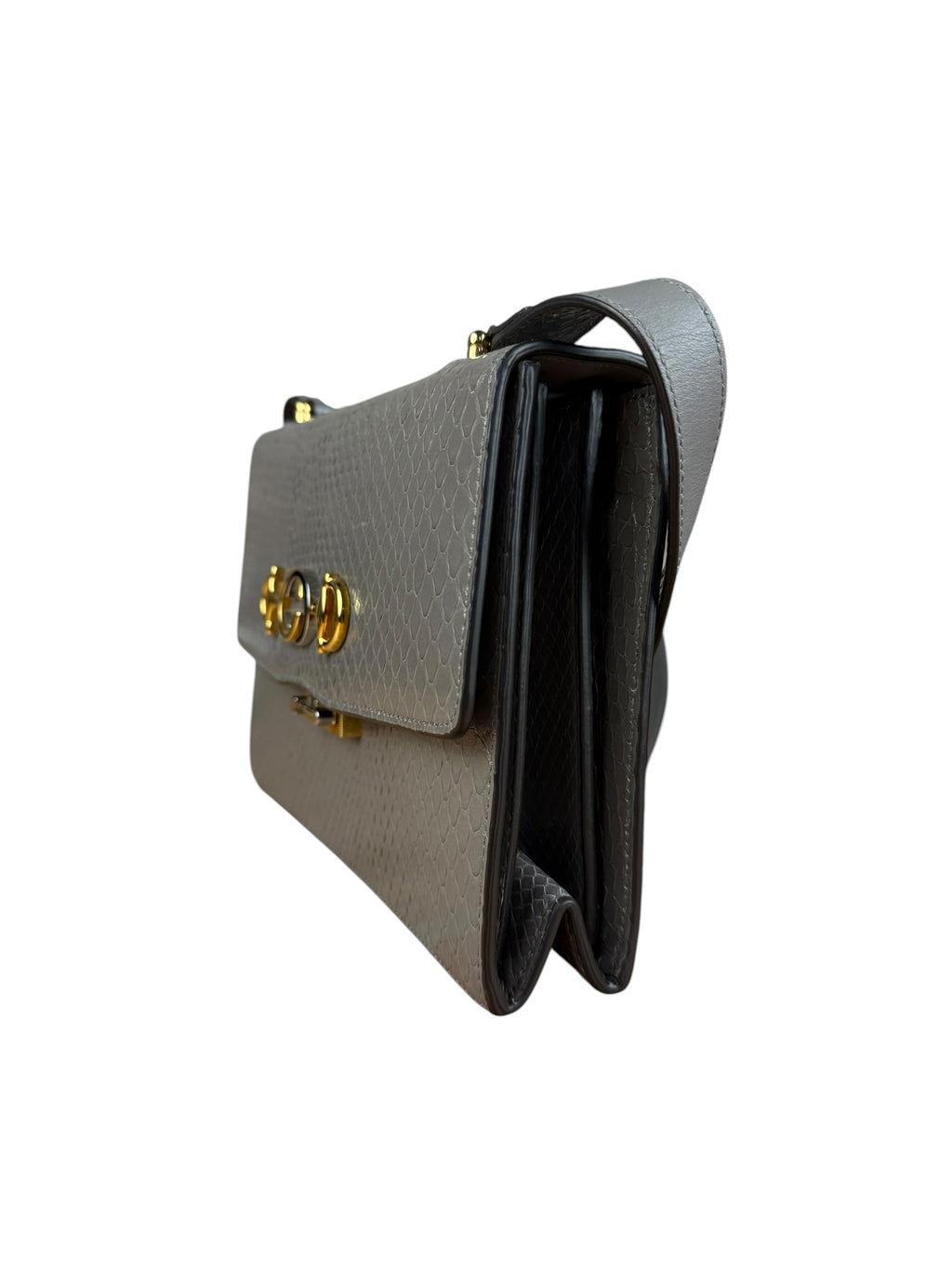 Gucci Zumi Grey Python Leather Small Shoulder Bag