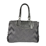 Coach Vintage Metallic Grey Leather Ashley Gathered Sateen Satchel Shoulder Bag