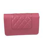 Chanel Pink Lambskin Mademoiselle Flap Wallet On Chain 2018