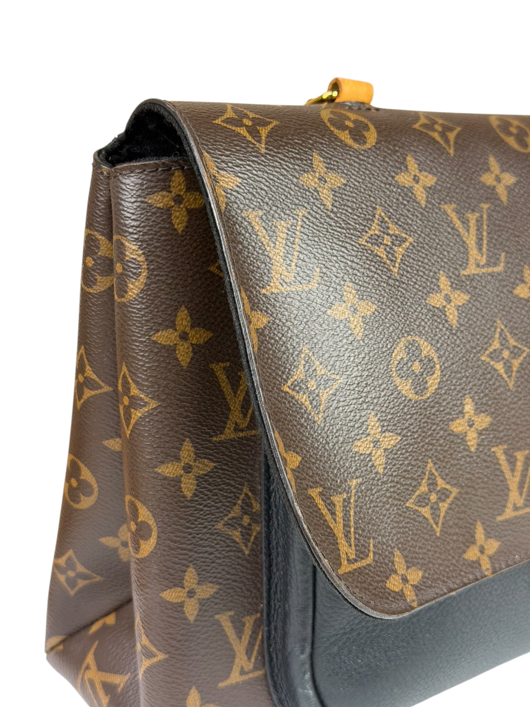 Louis Vuitton Black Leather/ Monogram Marignan 2Way Bag