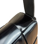 Bottega Veneta Black Leather Maxi Intrecciato Cassette Flap Bag