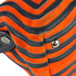 Fendi Navy/Red Leather Trim/Suede Dotcom Striped Two-Way Bag