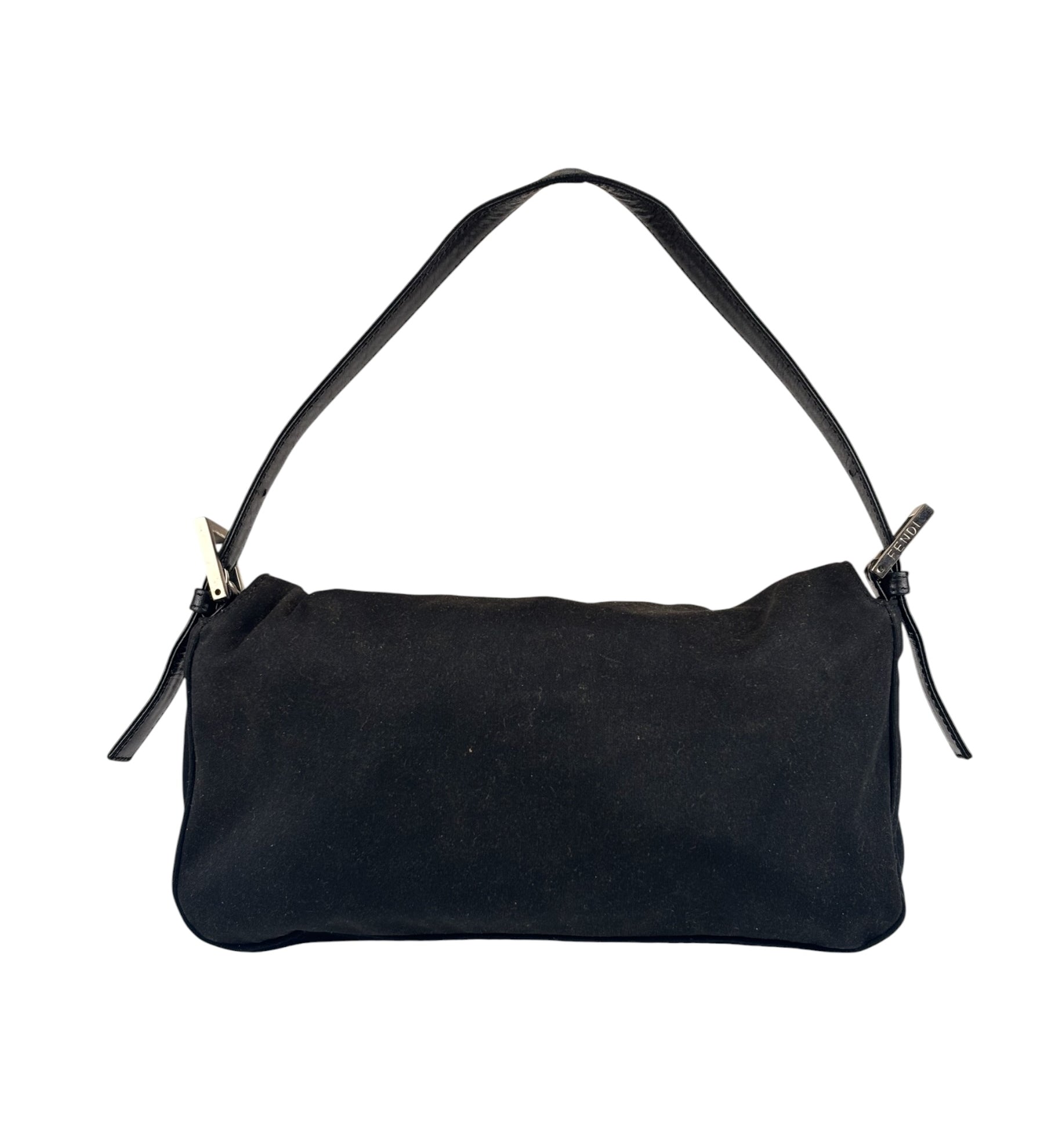 Fendi Black Nylon Mamma Baguette Handbag