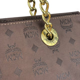 MCM Brown Nylon/Leather Visetos Monogram Shoulder/Tote Bag