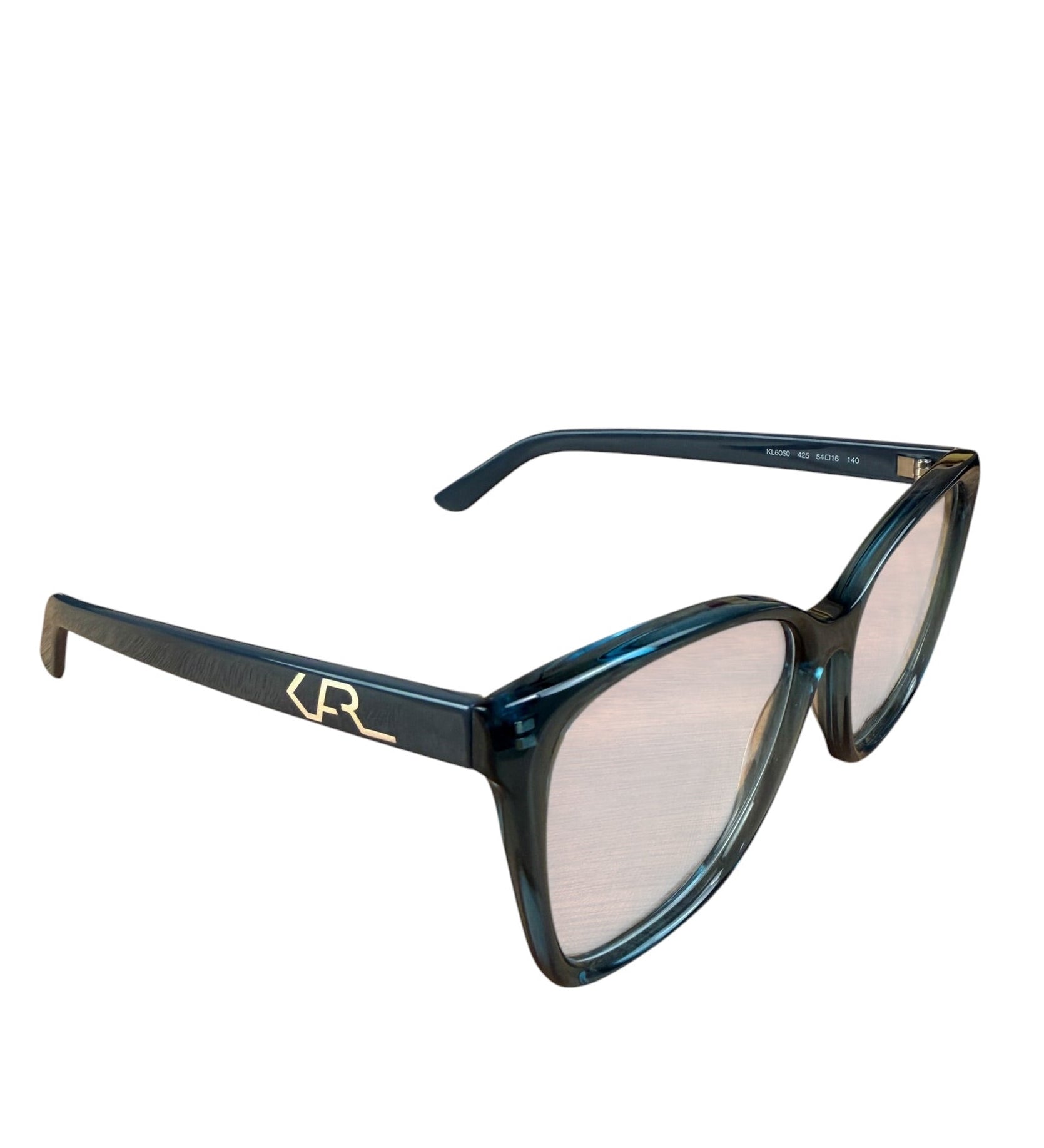 Karl Lagerfeld Transparent Petrol Blue Eye-Glass Frame RX