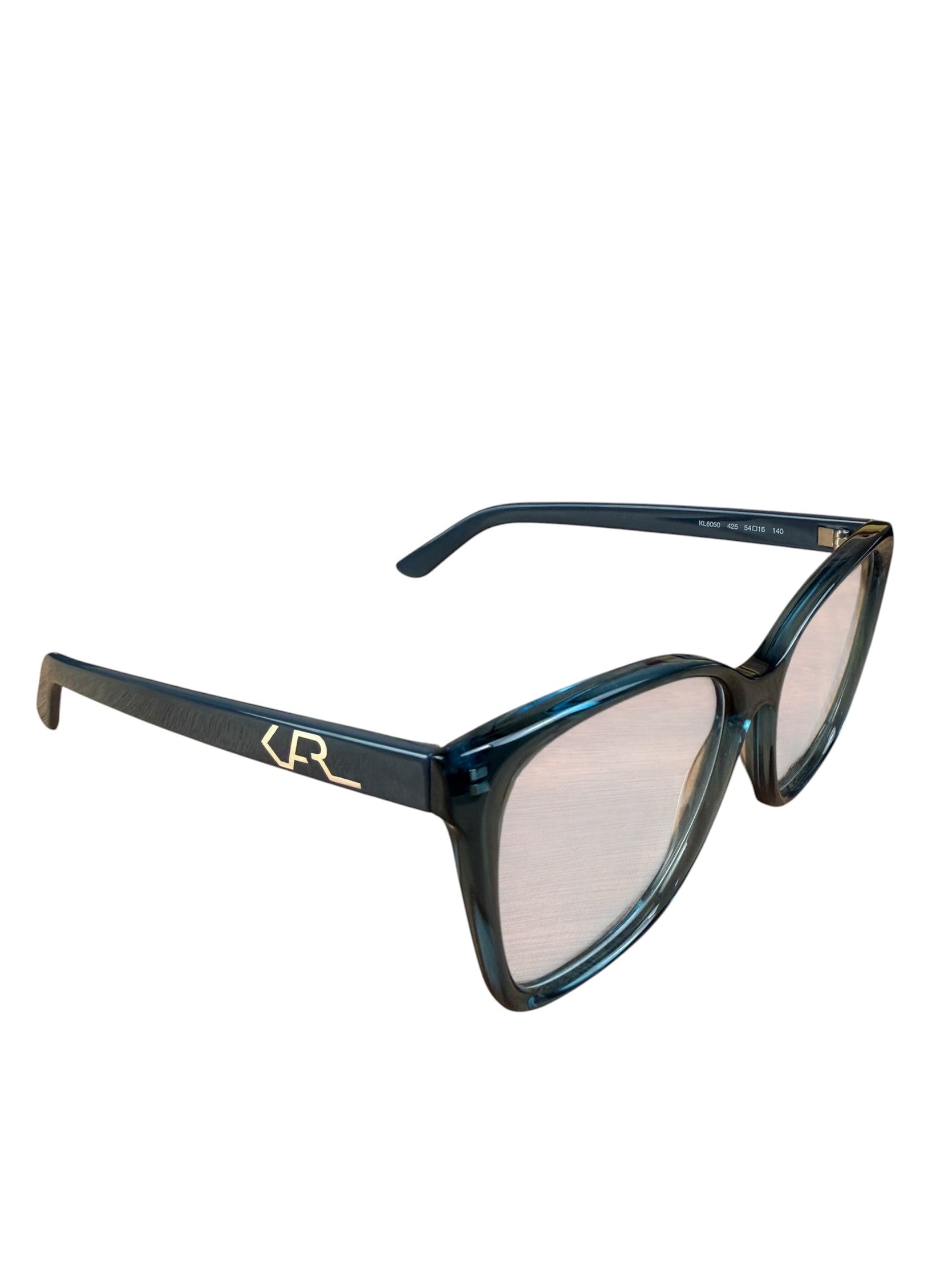 Karl Lagerfeld Transparent Petrol Blue Eye-Glass Frame RX