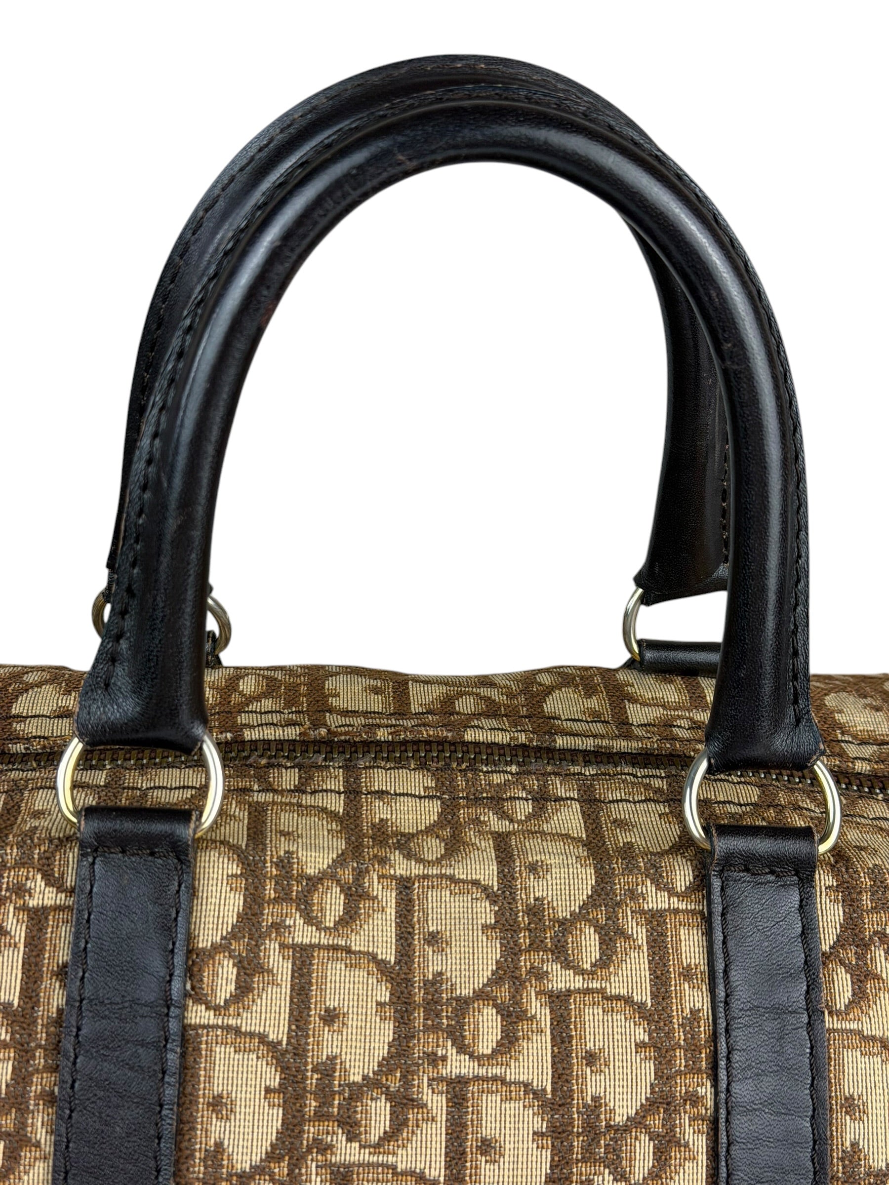 Christian Dior Brown Leather Trotter Boston Handbag