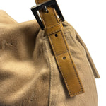 Fendi Brown Leather Trim/Wool Mamma Baguette