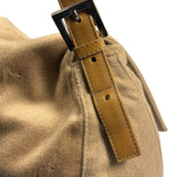 Fendi Brown Leather Trim/Wool Mamma Baguette