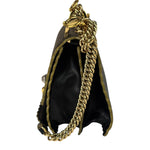 Fendi Black Leather Kan I Scallop Edge Flap Bag