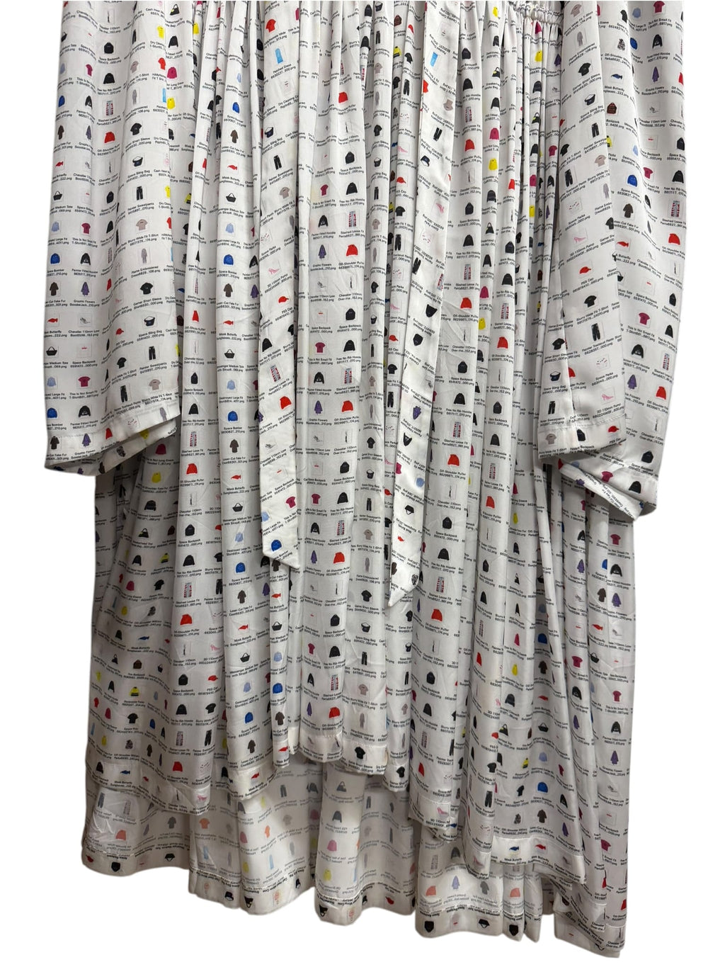 Balenciaga Thumbnail Graphic Oversized White Midi Dress