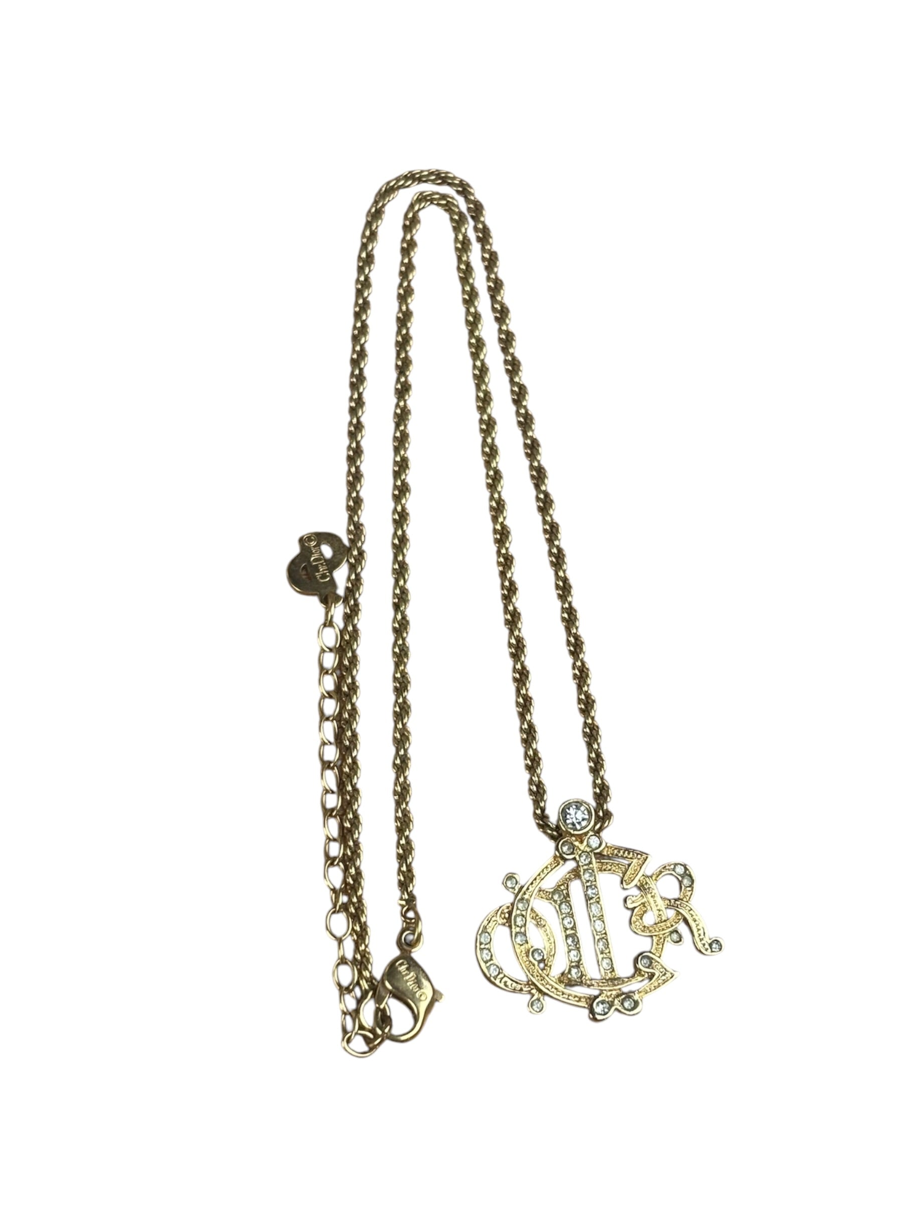 Christian Dior Vintage Interlocking Monogram Pendant Necklaces