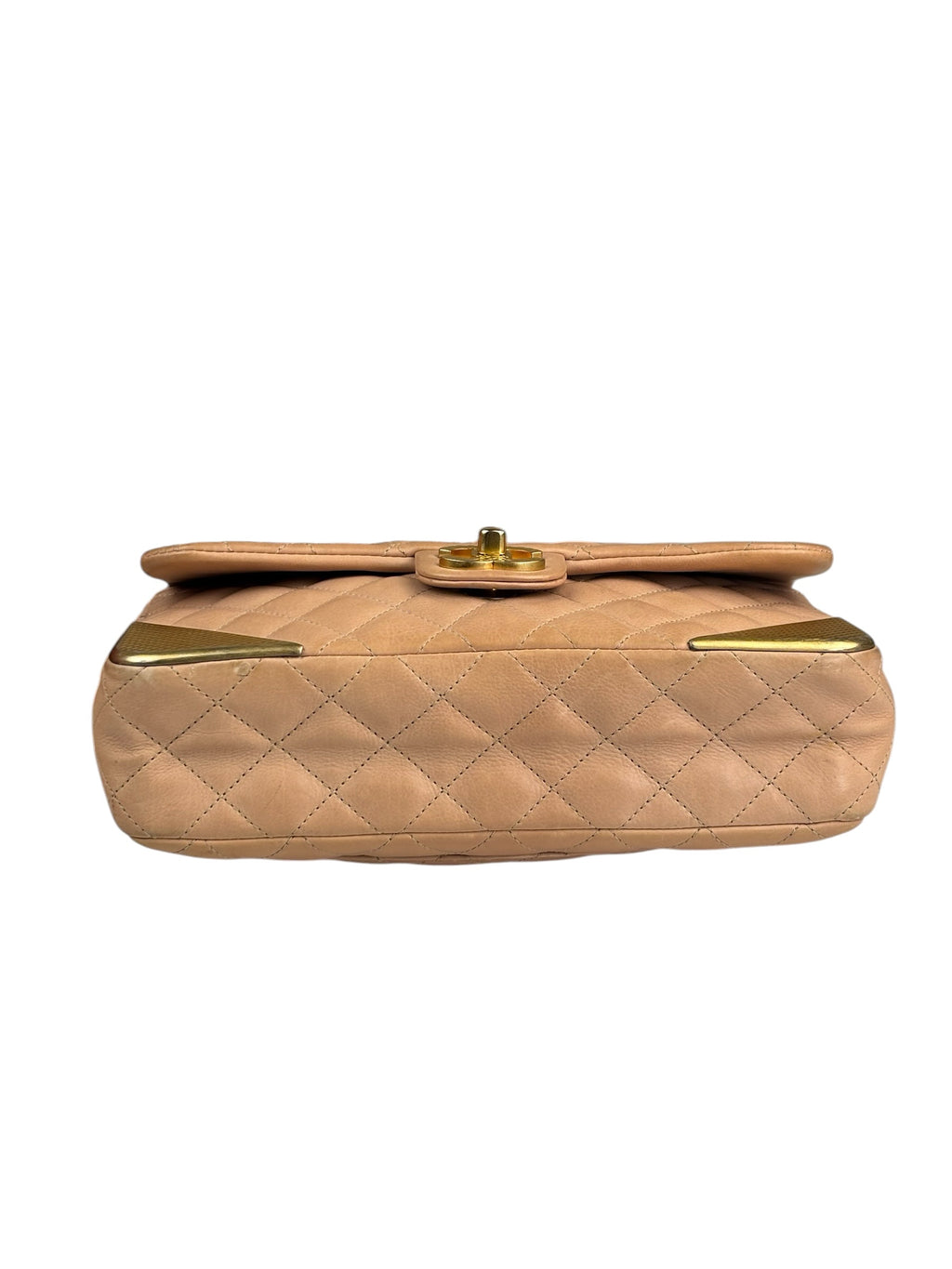 Chanel Blush Pink Quilted Lambskin Rock The Corner Flap Bag 2017