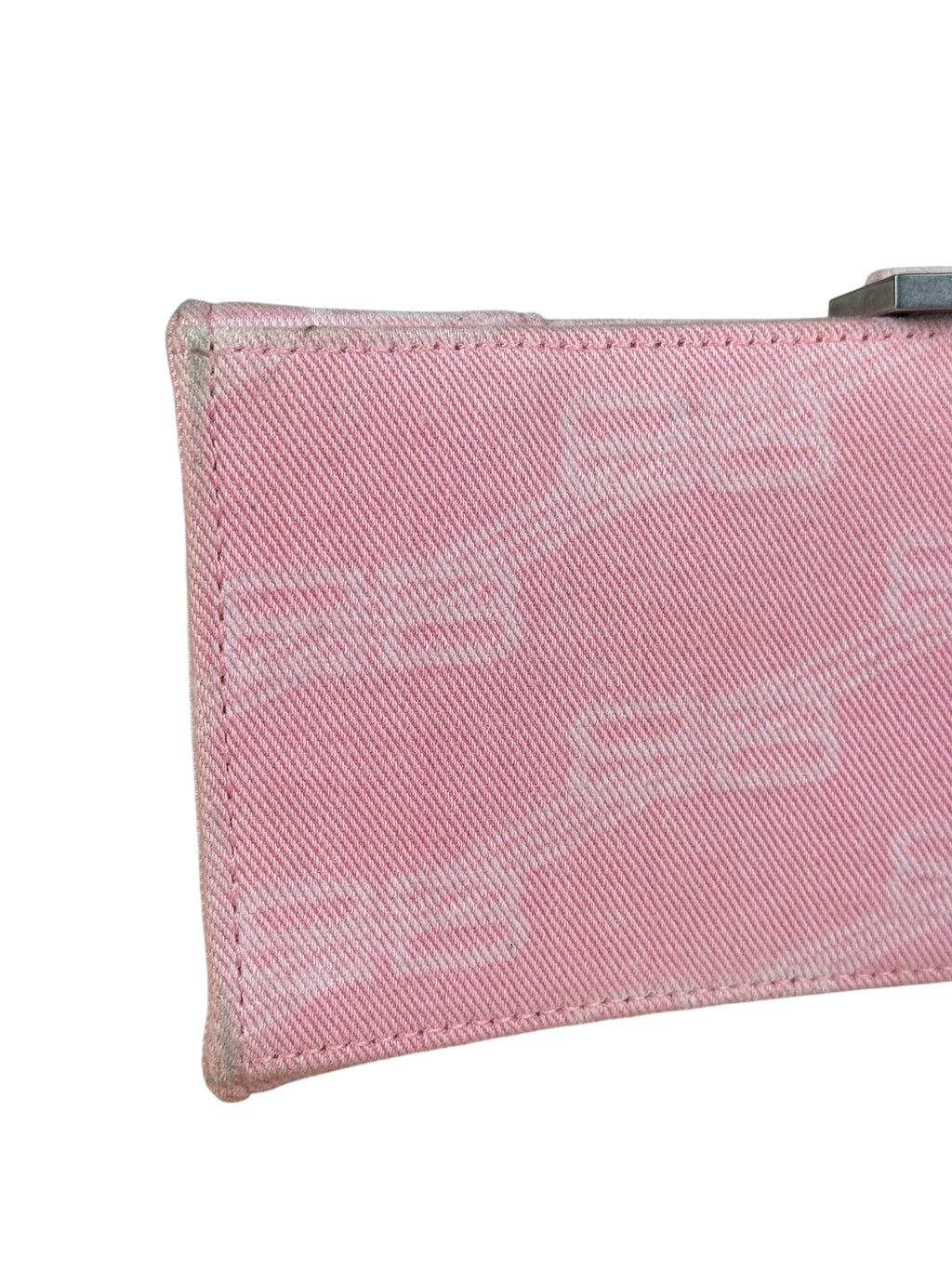 Balenciaga Pink Denim Small Hourglass 2Way Handbag