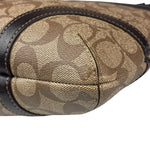Coach Brown Leather Trim Signature Peyton File Crossbody