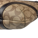 Coach Brown Leather Trim Signature Peyton File Crossbody