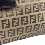 Fendi Brown Leather Trim Zucca Mamma Baguette
