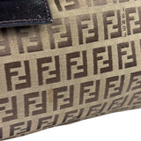 Fendi Brown Leather Trim Zucca Mamma Baguette