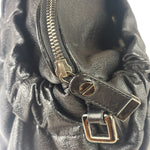 Burberry Black Ruched Leather Curzon Satchel Crossbody Bag