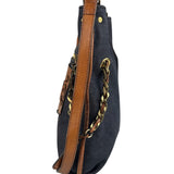 Chloe Dark Gray/Blue Harley Denim/Leather Crossbody Bag
