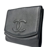 Chanel Navy Blue Leather Caviar Wallet
