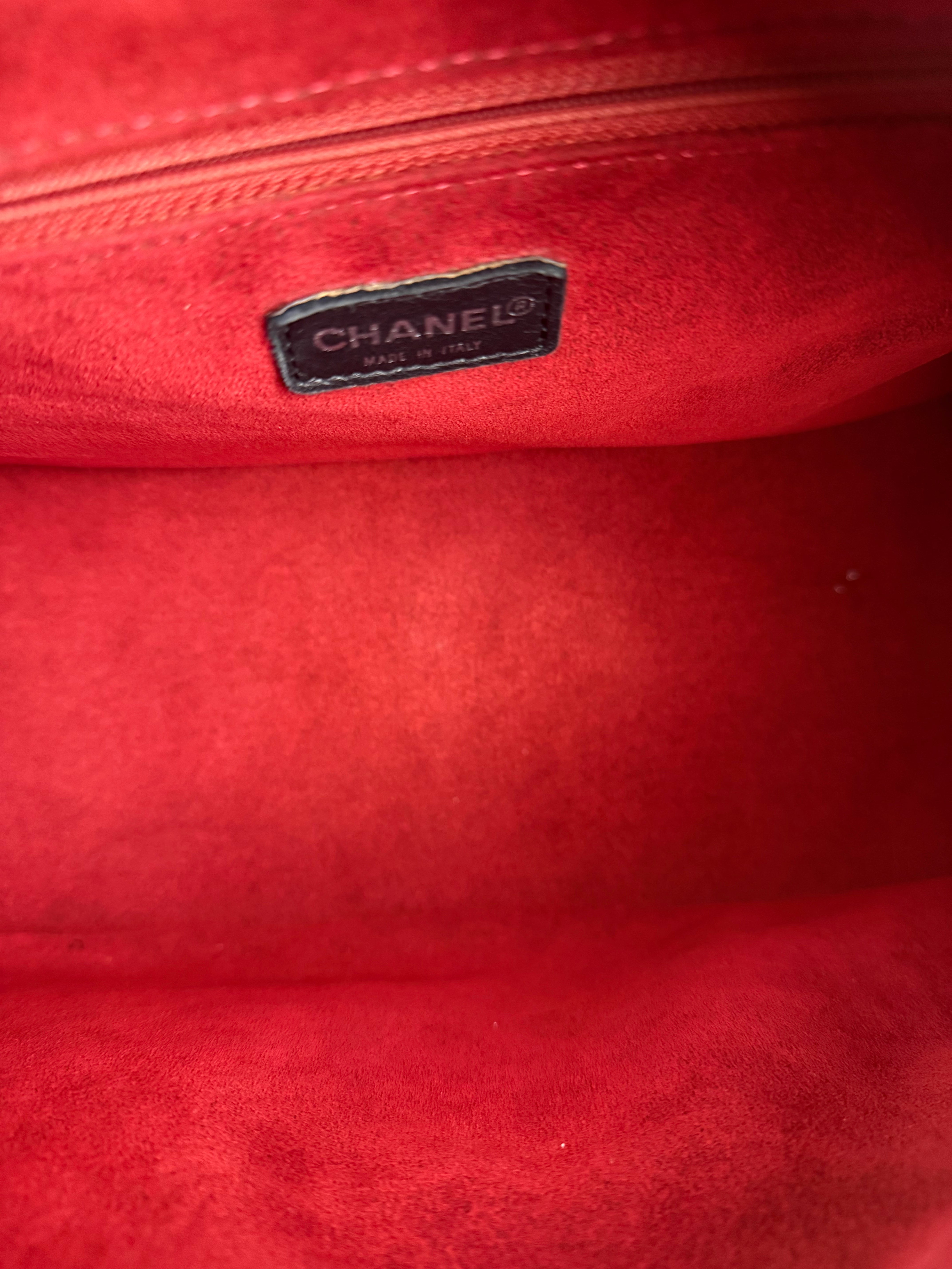 Chanel Black Patent Chocolate Bar Bowler Bag 2002