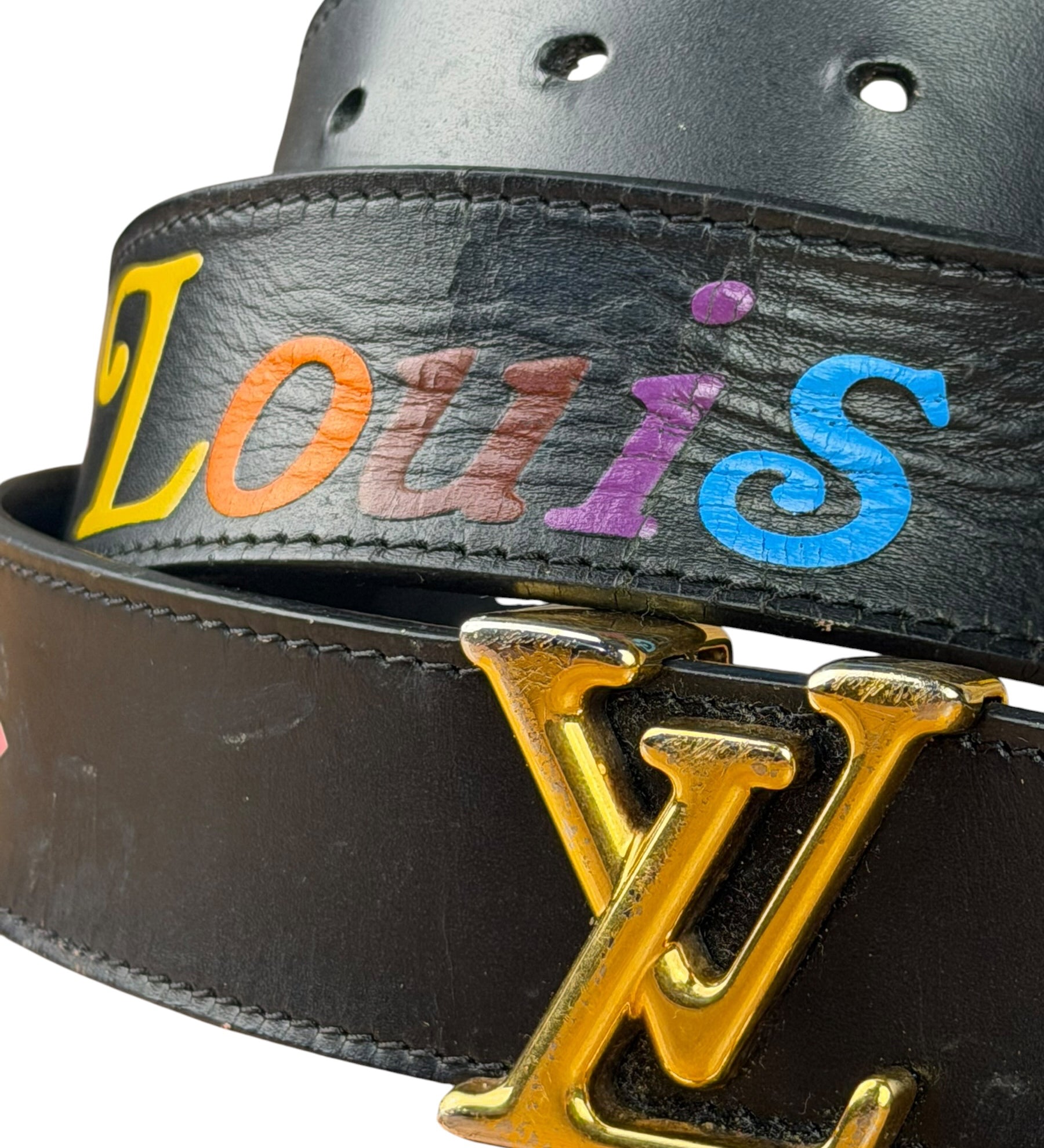 Louis Vuitton Black New Wave Belt