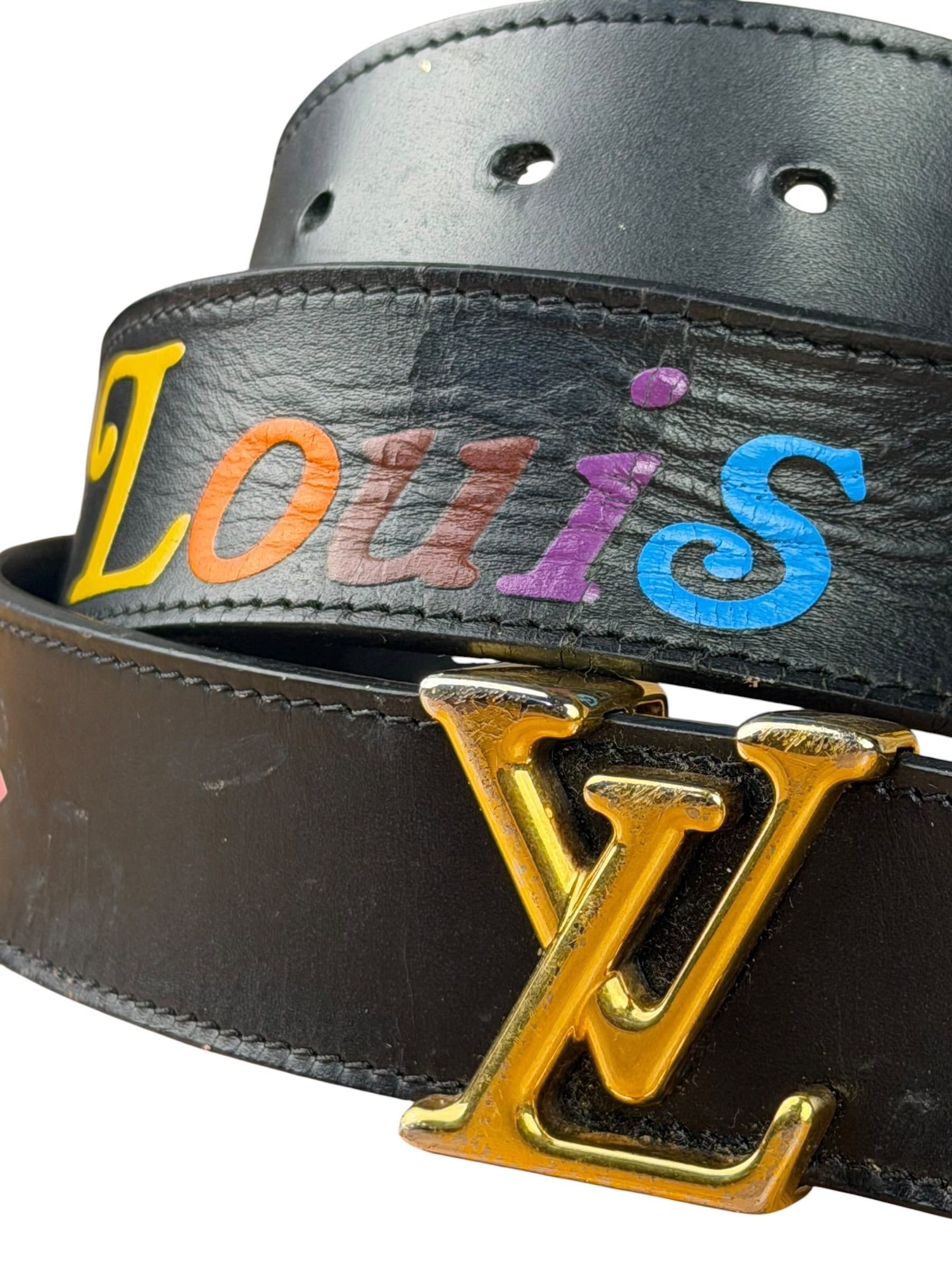 Louis Vuitton Black New Wave Belt