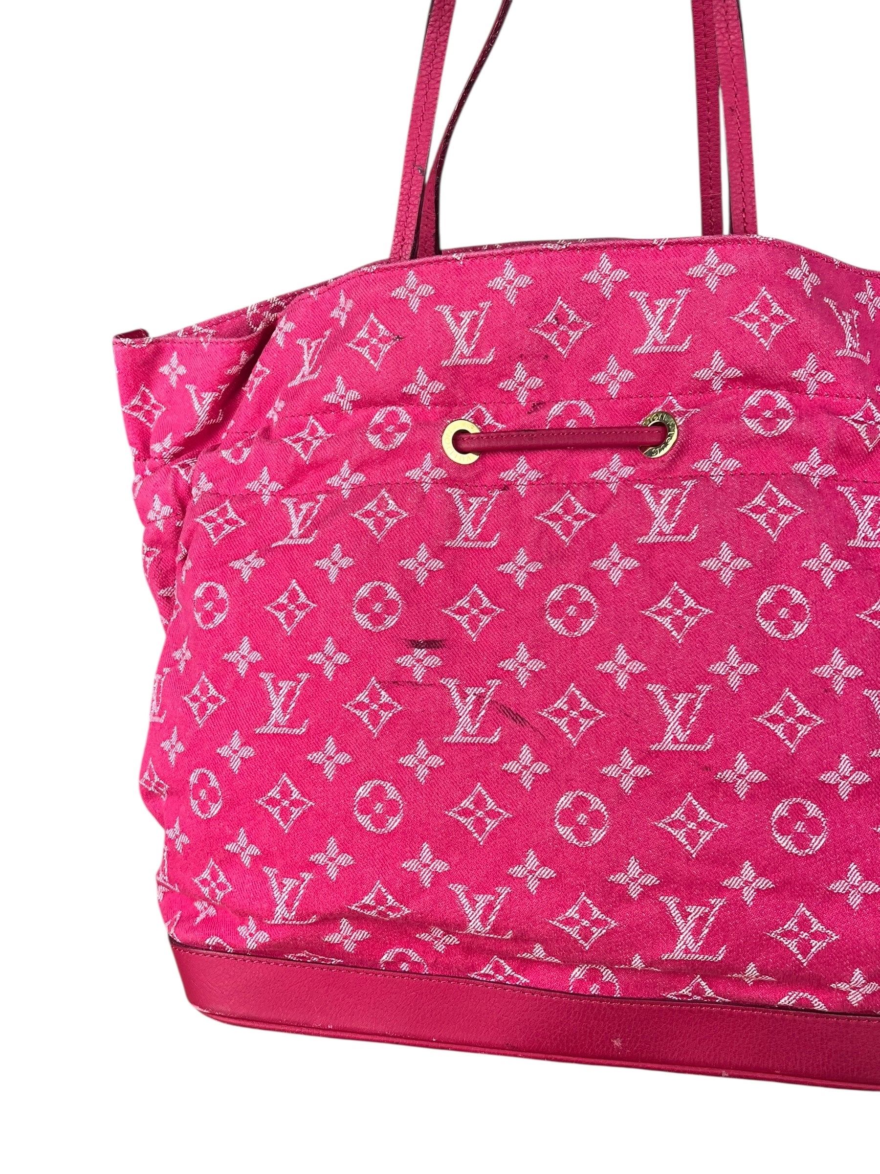 Louis Vuitton Monogram Denim Noefull MM Tote Pink