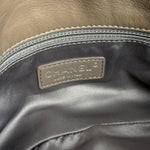 Chanel Taupe Leather Funny Tweed Fringe Flap Bag 2010