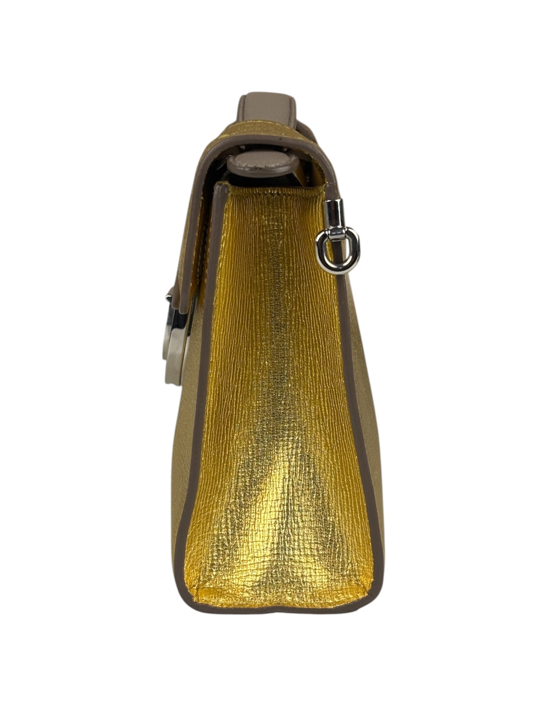 Christian Dior Gold/Metallic Leather Diorever Shoulder Bag
