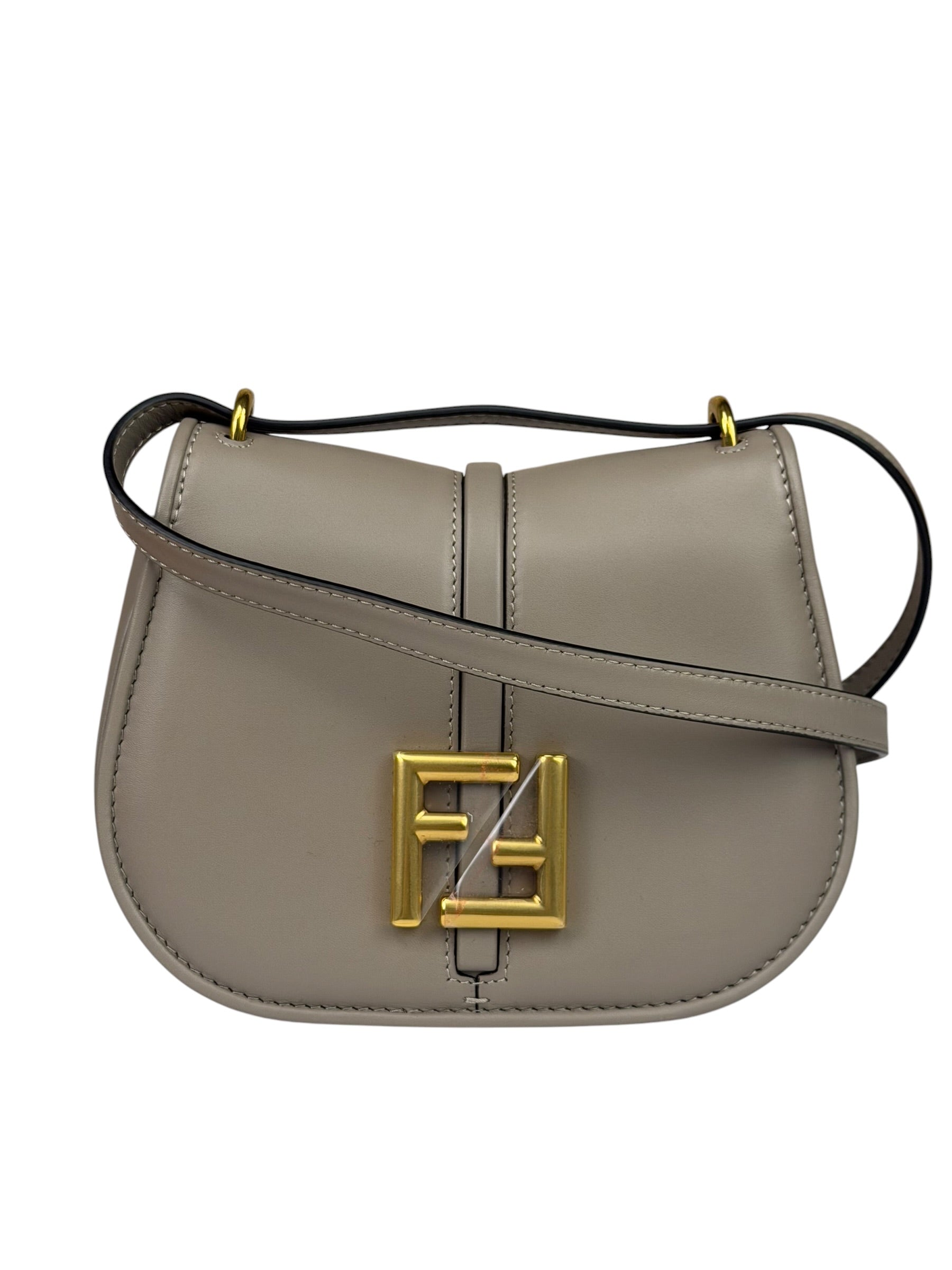 Fendi Dove Gray Leather C'mon Crossbody Bag