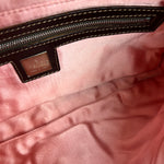 Fendi Canvas Baguette Dark Brown Beaded