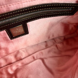 Fendi Canvas Baguette Dark Brown Beaded
