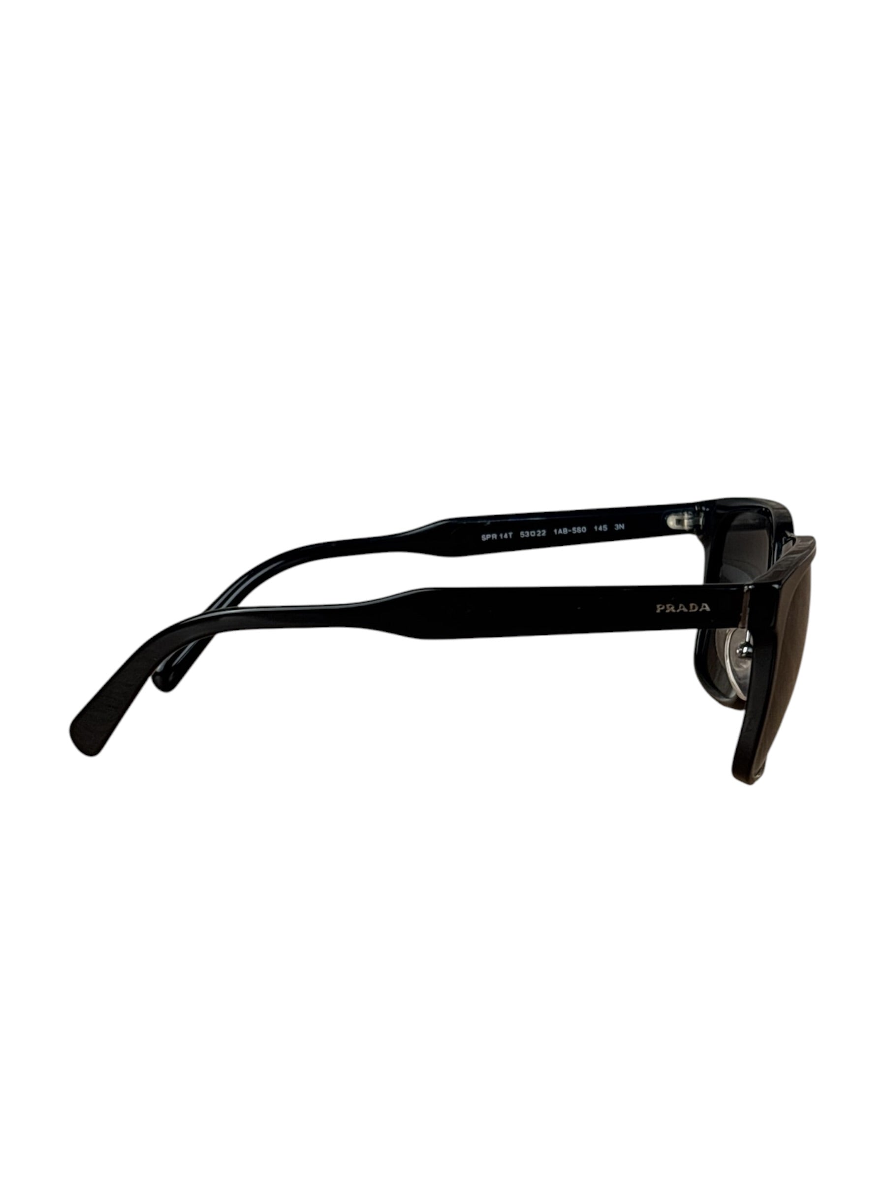 Prada Black Metal Double Bridge Sunglasses
