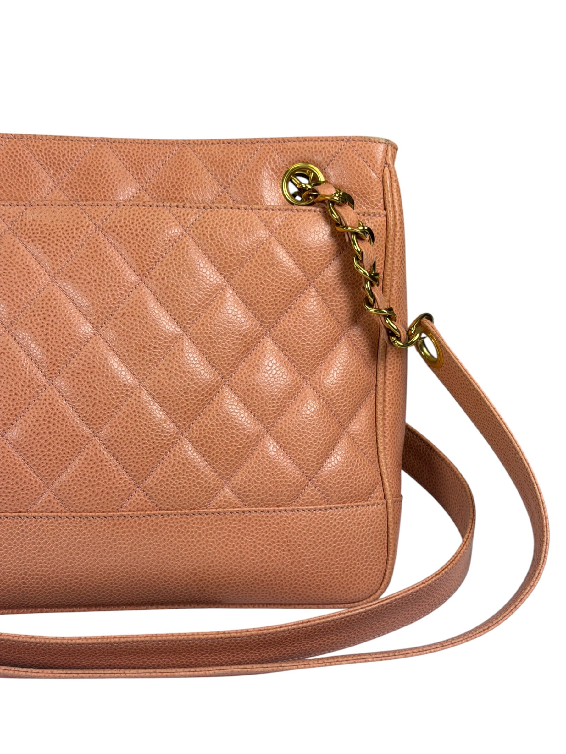 Chanel Pink Caviar Quilted Leather Petit Timeless Tote Early 2000's